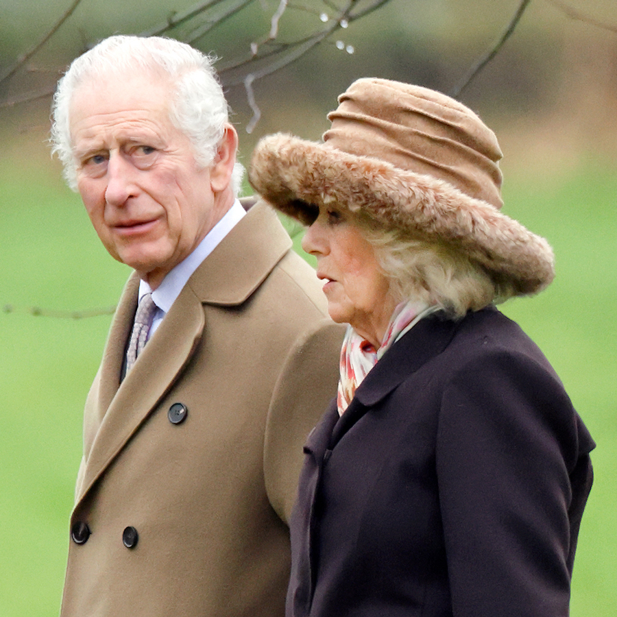 King Charles III and Queen Camilla walk the grounds on the Sandringham estate